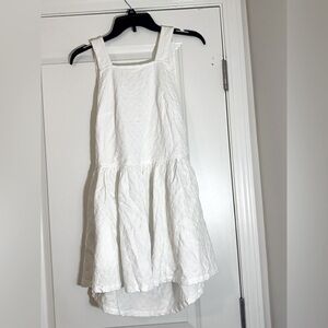 Free People white open back tank mini dress